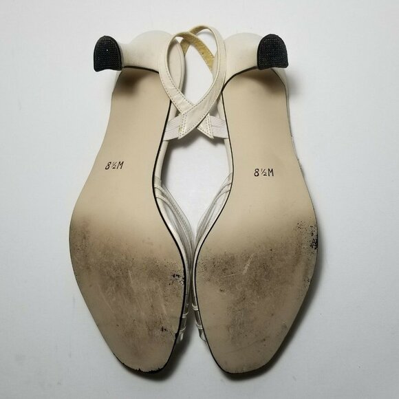 Vintage Jack Rogers Clear Straps Pumps Cream 8.5 - Picture 10 of 10